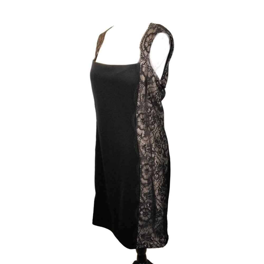 Jackie Jon New York Black Womens Sleeveless Lace Overlay Dress Size 12 Elegant